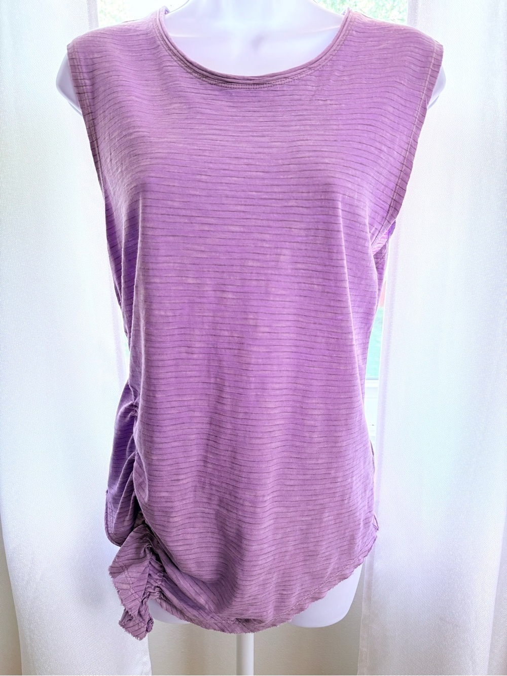 Pilcro Lavender Sleeveless Tank with Side Ruching